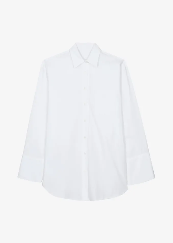 The Frankie Shop Tops Helen Organic Cotton Long Shirt 8211 White 8211 Women
