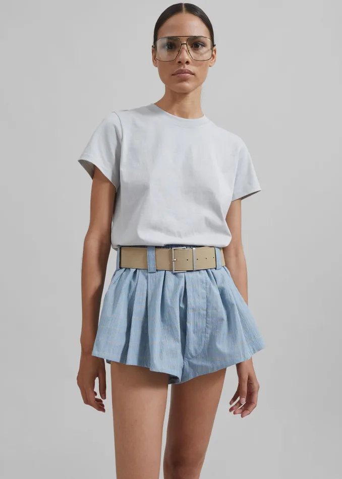 The Frankie Shop Tops Kenz Baby Tee 8211 Grey 8211 Women