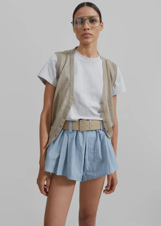 The Frankie Shop Tops Kenz Baby Tee 8211 Grey 8211 Women