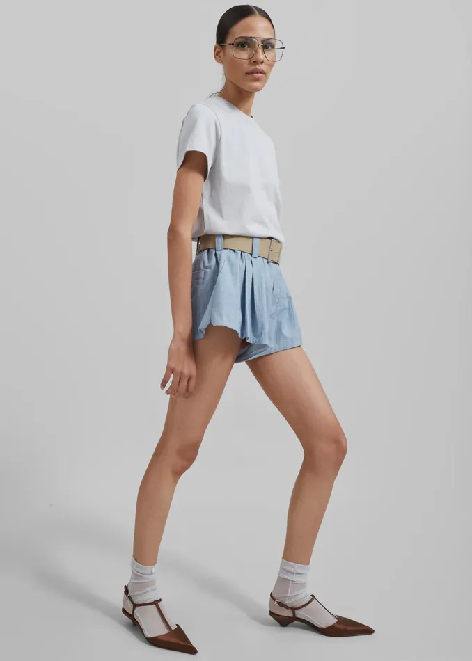 The Frankie Shop Tops Kenz Baby Tee 8211 Grey 8211 Women
