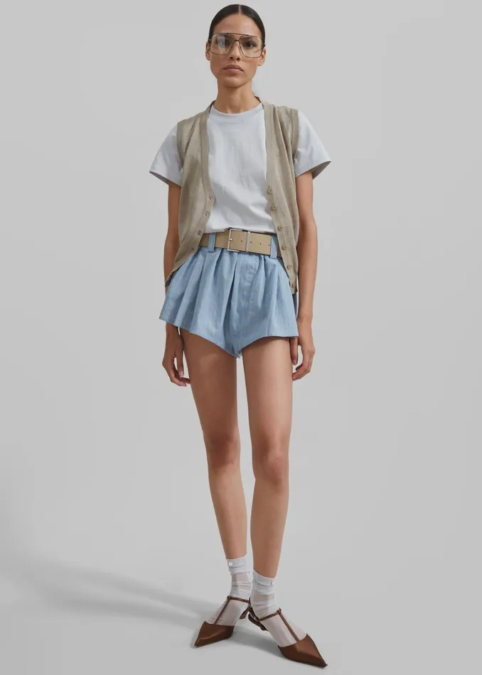 The Frankie Shop Tops Kenz Baby Tee 8211 Grey 8211 Women
