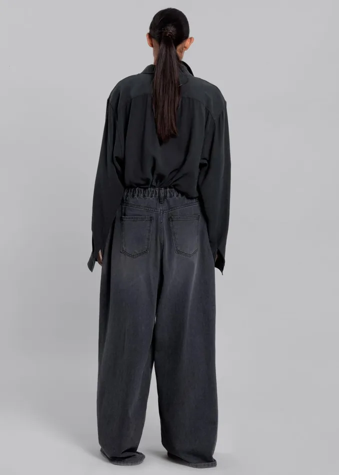The Frankie Shop Tops Lotta Fluid Shirt 8211 Charcoal 8211 Women