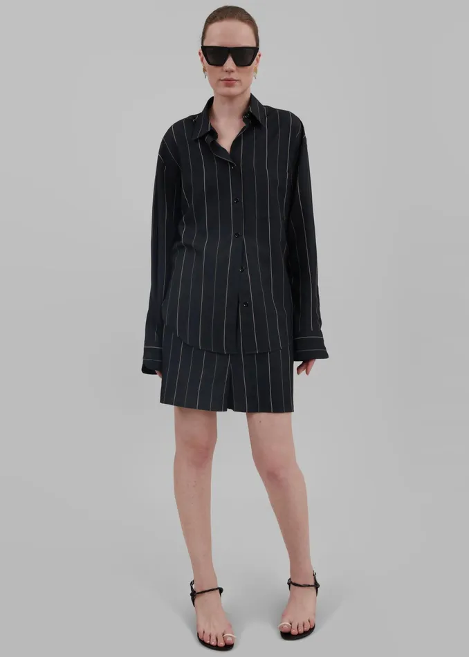 The Frankie Shop Tops Lui Shirt 8211 BlackBeige Stripe 8211 Women