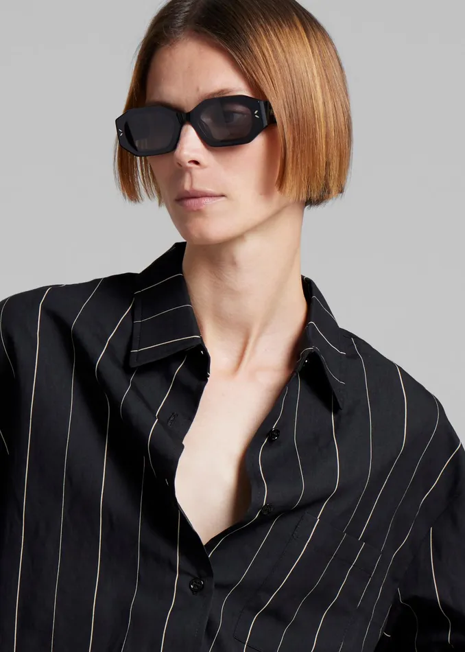 The Frankie Shop Tops Lui Shirt 8211 BlackBeige Stripe 8211 Women