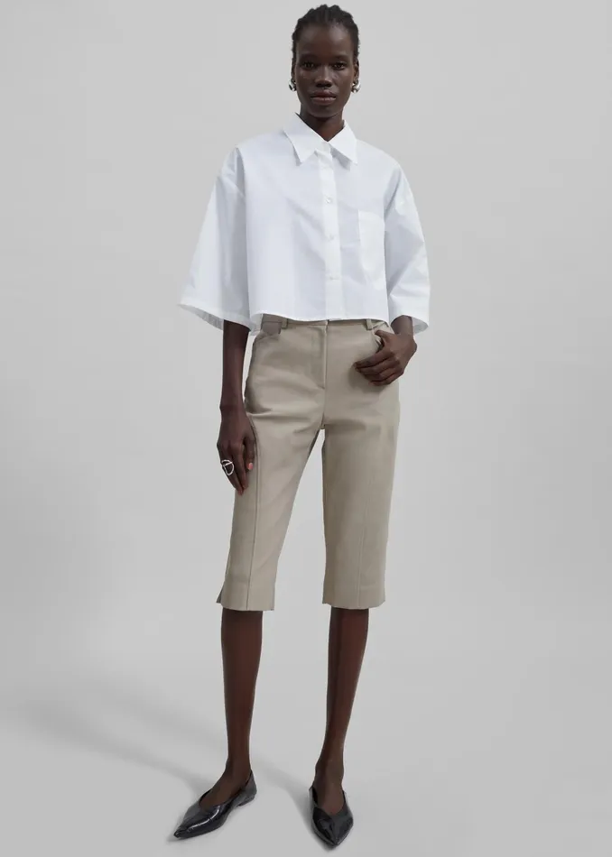 The Frankie Shop Tops Odem Cropped Shirt 8211 White 8211 Women