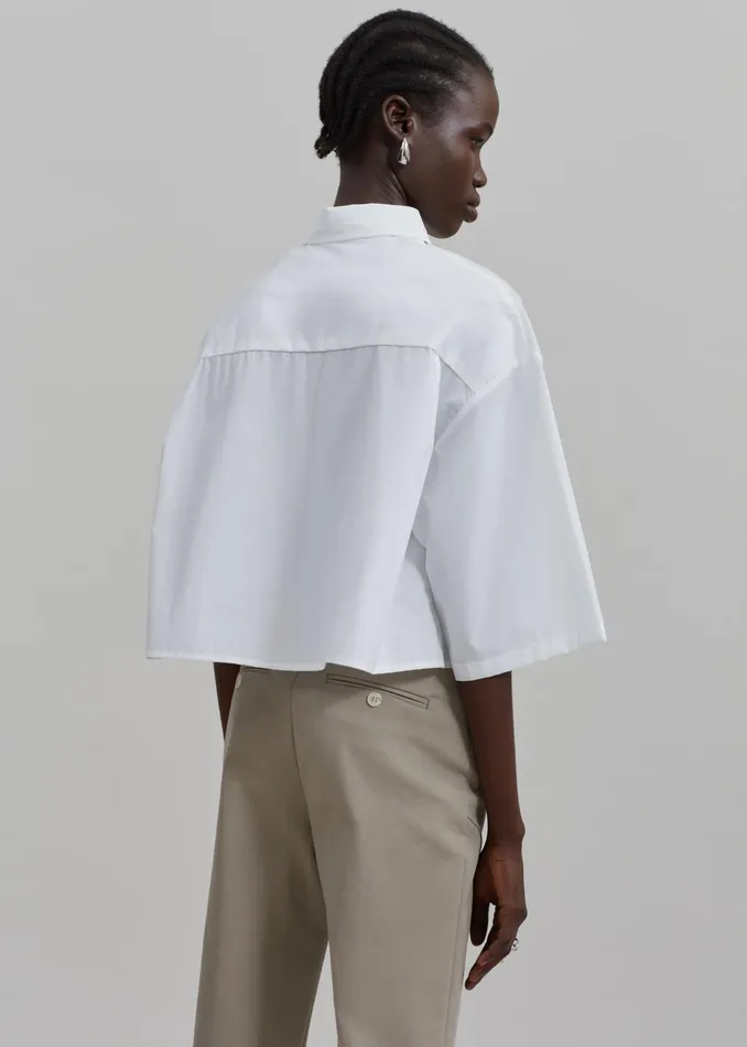 The Frankie Shop Tops Odem Cropped Shirt 8211 White 8211 Women