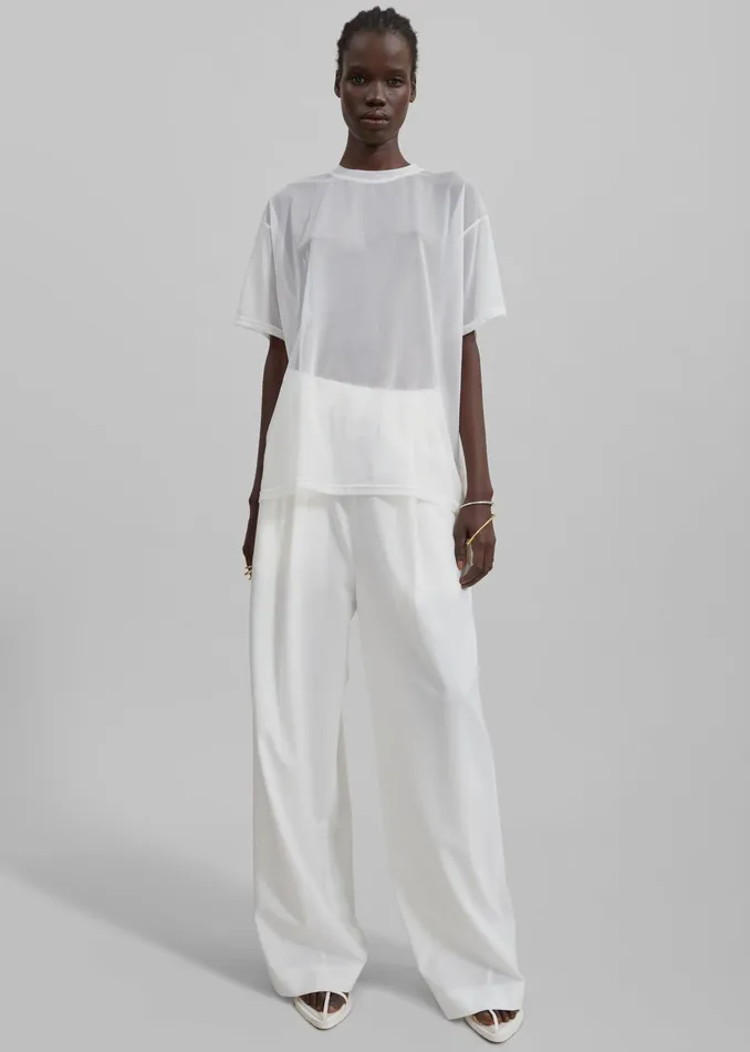 The Frankie Shop Tops Ramy Mesh Tee 8211 White 8211 Women