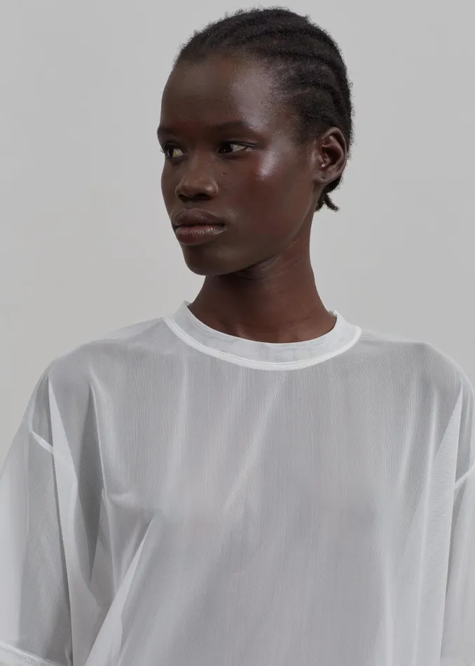 The Frankie Shop Tops Ramy Mesh Tee 8211 White 8211 Women
