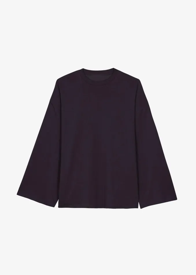 The Frankie Shop Tops Rio Oversized Sleeve Tee 8211 Dark Plum 8211 Women