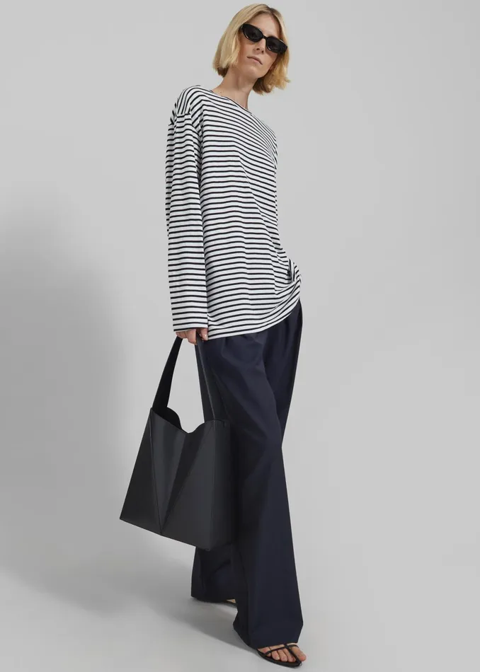 The Frankie Shop Tops Salome Long Sleeve Tee 8211 WhiteBlack Stripe 8211 Women The Frankie Shop Tops Salome Long Sleeve Tee 8211 WhiteBlack Stripe 8211 Women