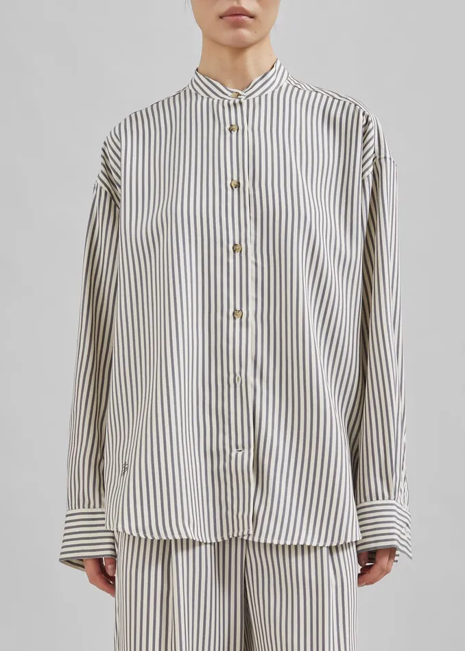 The Frankie Shop Tops The Garment Vence Shirt 8211 CreamGrey Stripe 8211 Women