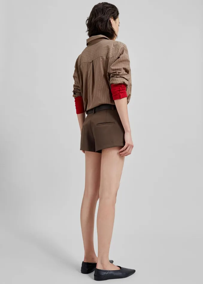 The Frankie Shop Tops Tolu Shirt 8211 BrownWhite Pinstripe 8211 Women
