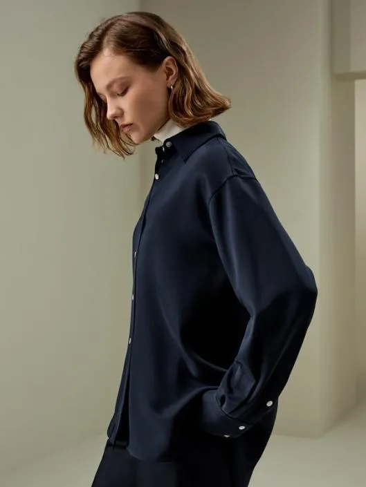 The One Relaxed Classic Fit Oversized Silk Shirt Women Blouses Lilysilk Shirts