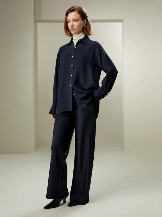 The One Relaxed Classic Fit Oversized Silk Shirt Women Blouses Lilysilk Shirts