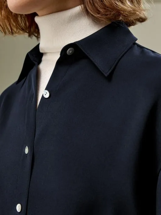The One Relaxed Classic Fit Oversized Silk Shirt Women Blouses Lilysilk Shirts