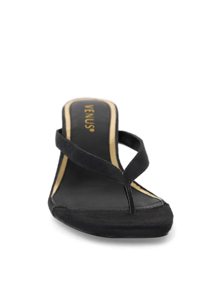 THONG STRAP KITTEN HEELS Black Women VENUS Heels