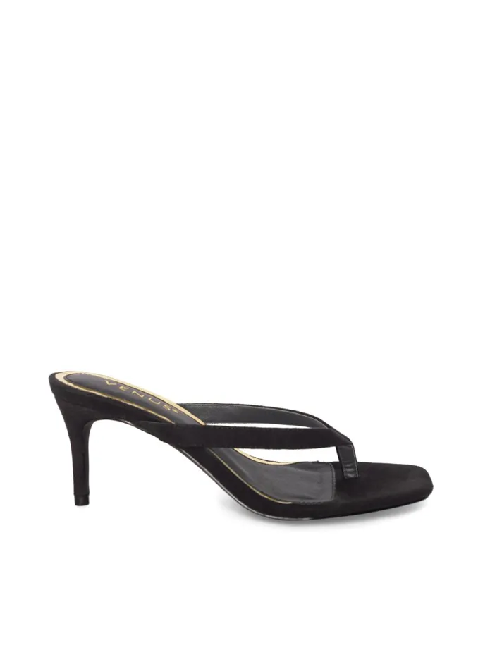 THONG STRAP KITTEN HEELS Black Women VENUS Heels