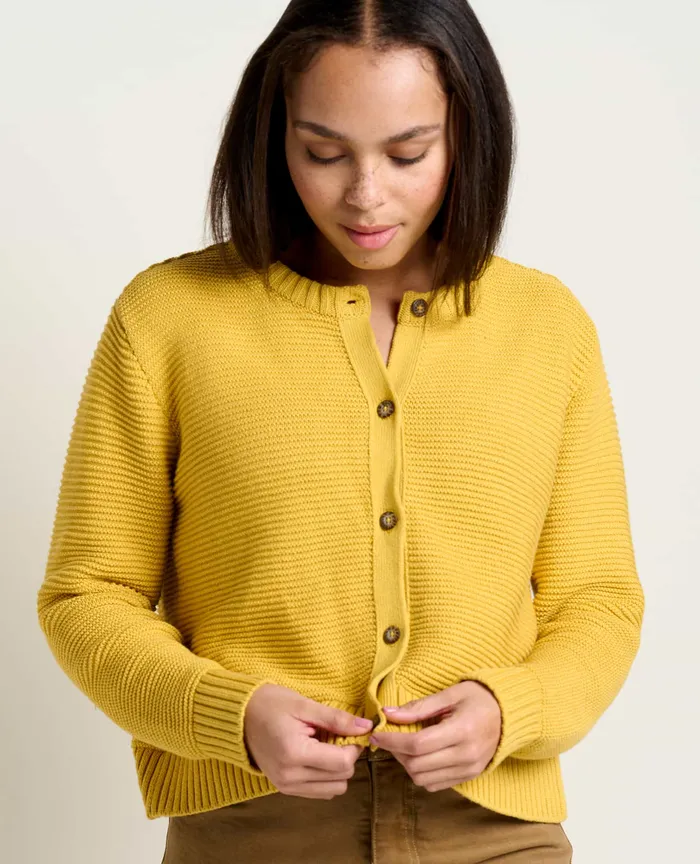 ToadandCo Bianca Crew Cardigan Chamomile Women8217s Sweaters