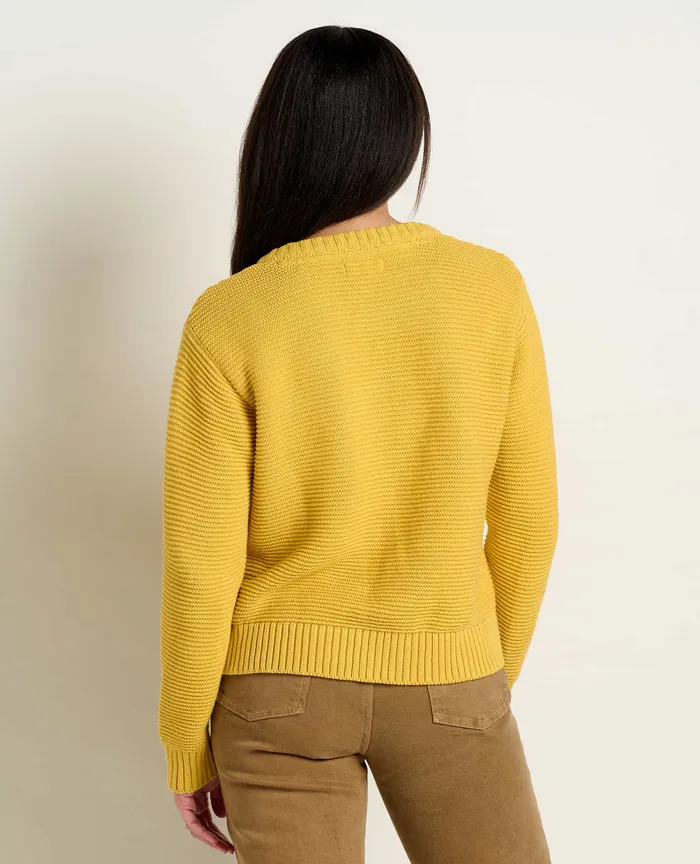 ToadandCo Bianca Crew Cardigan Chamomile Women8217s Sweaters