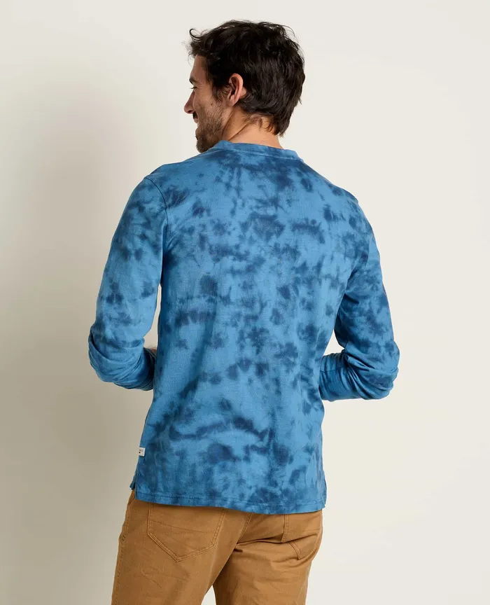 ToadandCo Men8217s Primo Long Sleeve Henley True Navy Tie Dye Men8217s Shirts