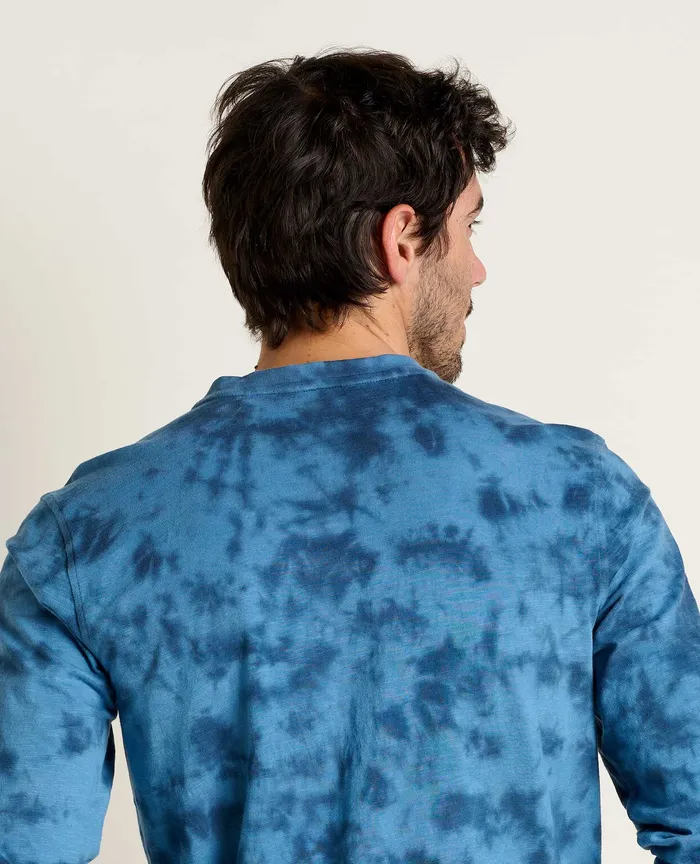 ToadandCo Men8217s Primo Long Sleeve Henley True Navy Tie Dye Men8217s Shirts