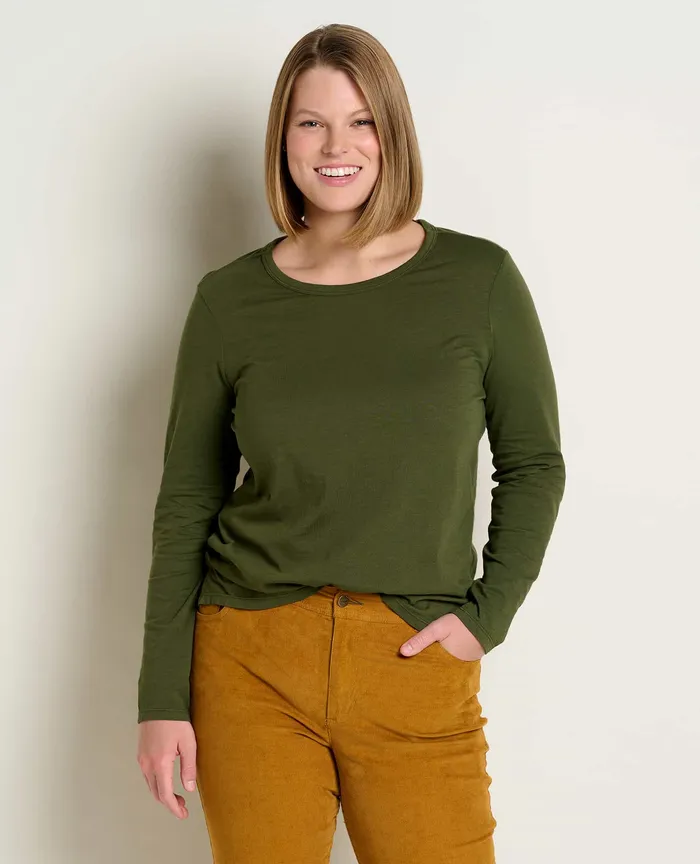 Tops and TShirts Women8217s Primo Long Sleeve Crew Chive ToadandCo Women8217s