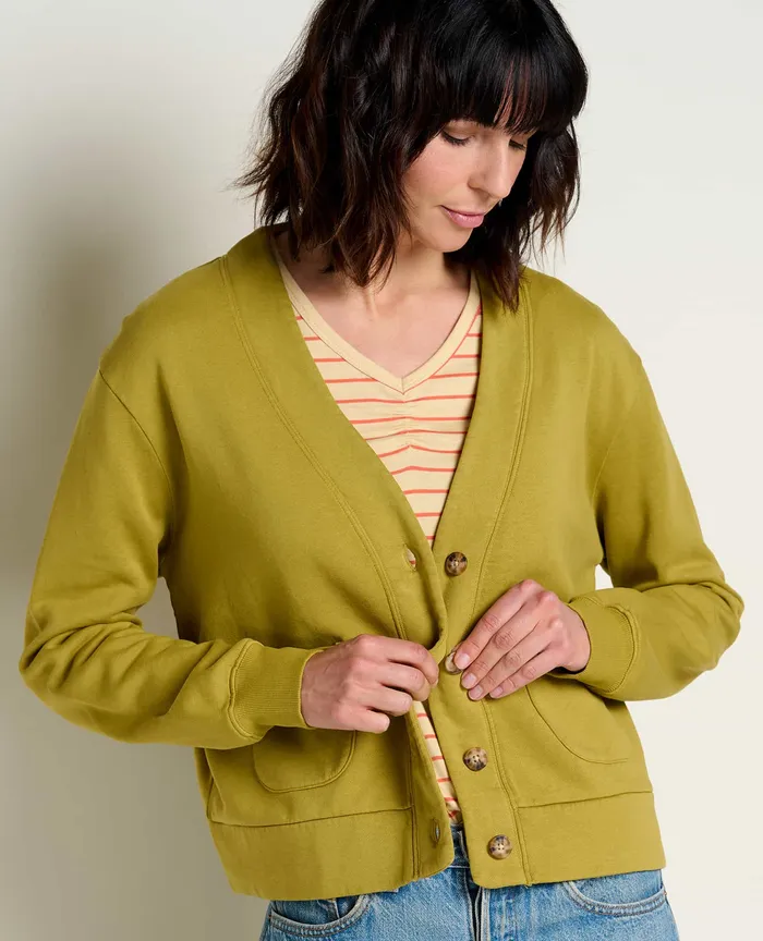 Tops and TShirts Women8217s ToadandCo Hemp Daybreaker Cardigan Green Moss