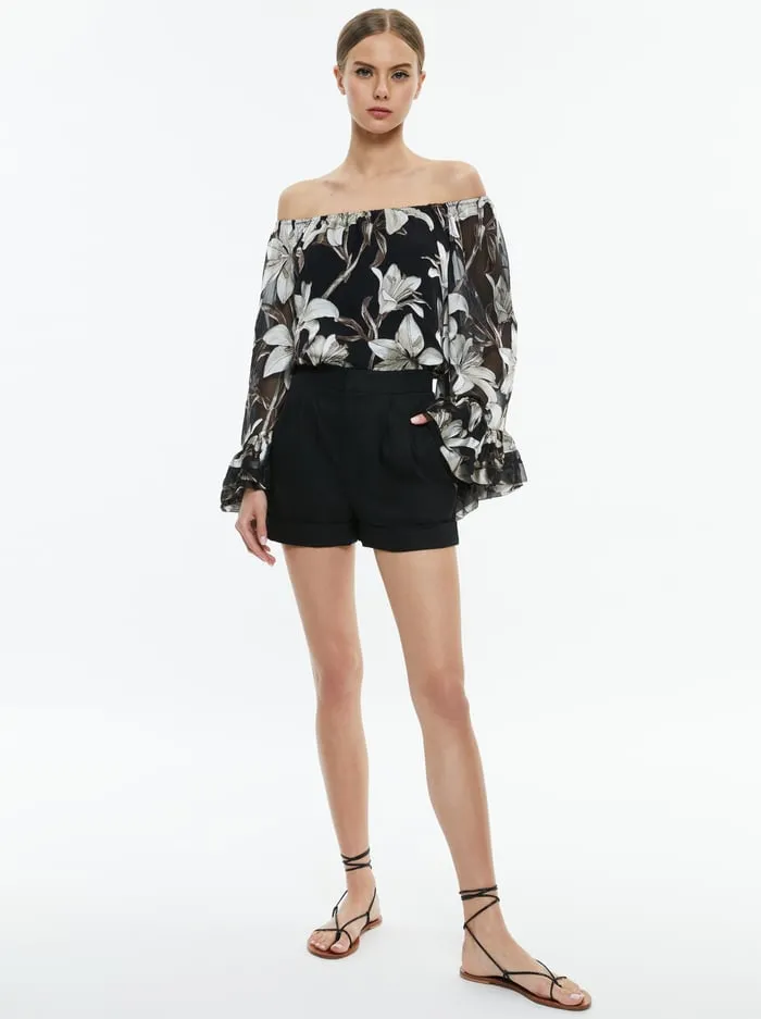 Tops Women Alice Olivia Ardelia Off The Shoulder Top Stargazer Black Lg