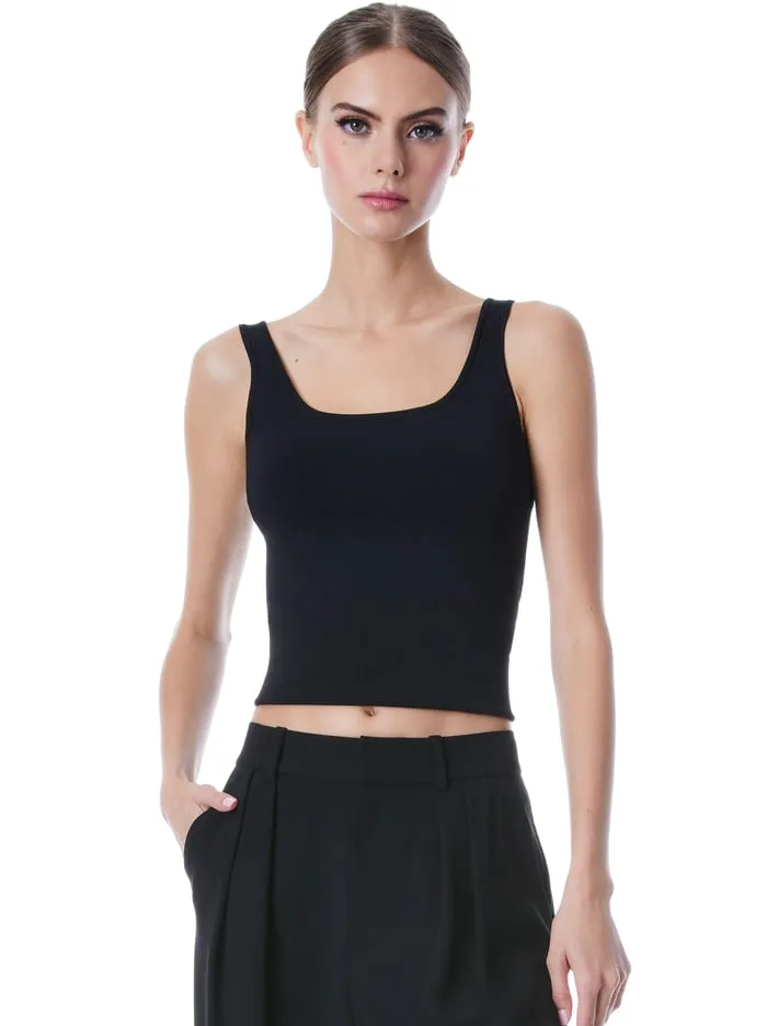 Tops Women Alice Olivia Daryn Sculpting Tank Black