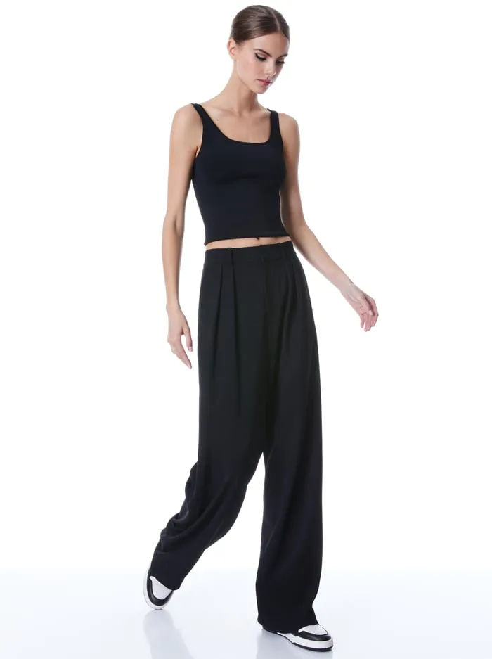 Tops Women Alice Olivia Daryn Sculpting Tank Black