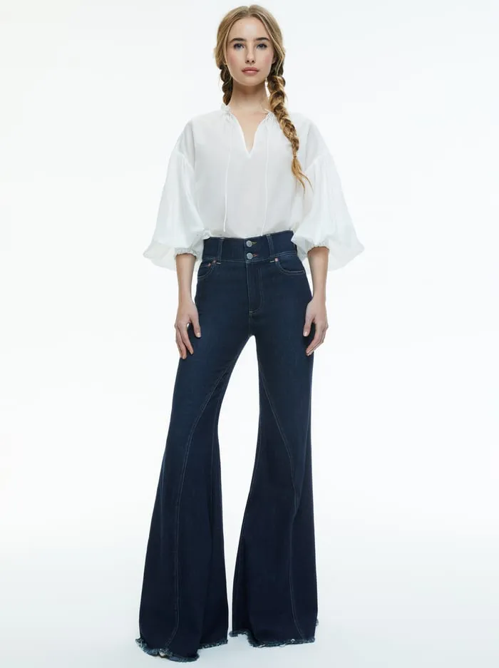 Tops Women Alice Olivia Julius Voluminous Blouson Sleeve Blouse Off White