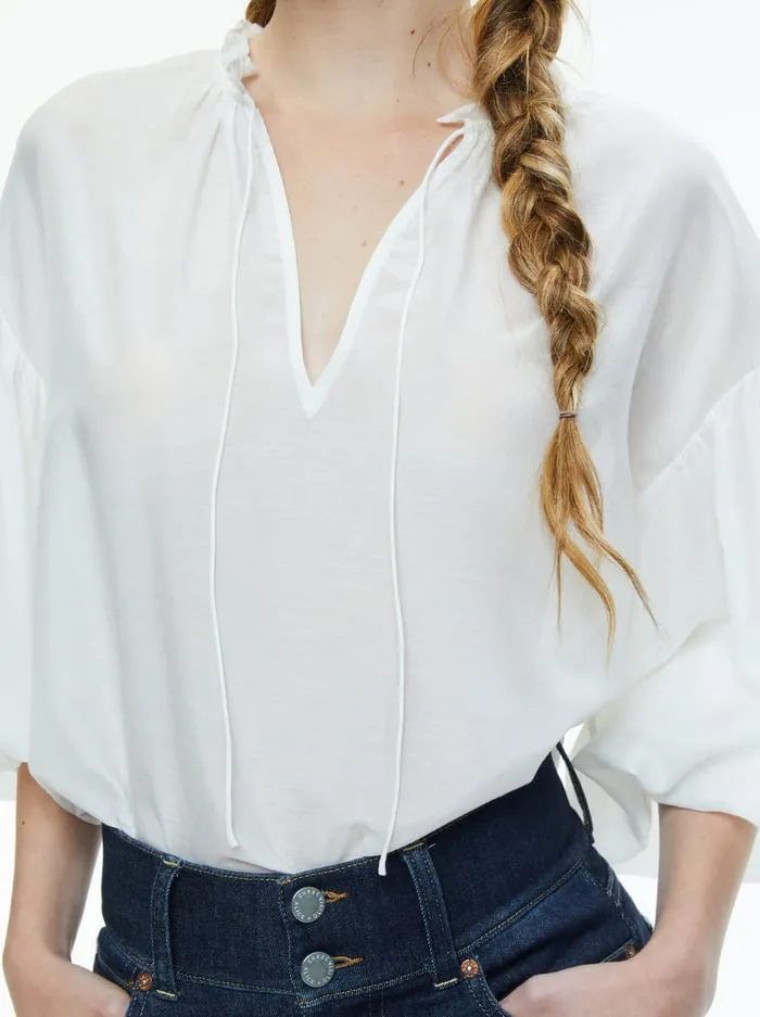 Tops Women Alice Olivia Julius Voluminous Blouson Sleeve Blouse Off White