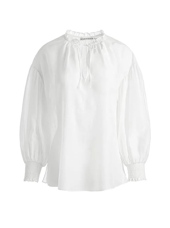 Tops Women Alice Olivia Julius Voluminous Blouson Sleeve Blouse Off White