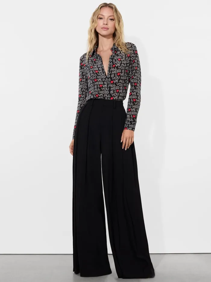 Tops Women Alice Olivia The Beatles Willa Placket Top All You Need Is Love
