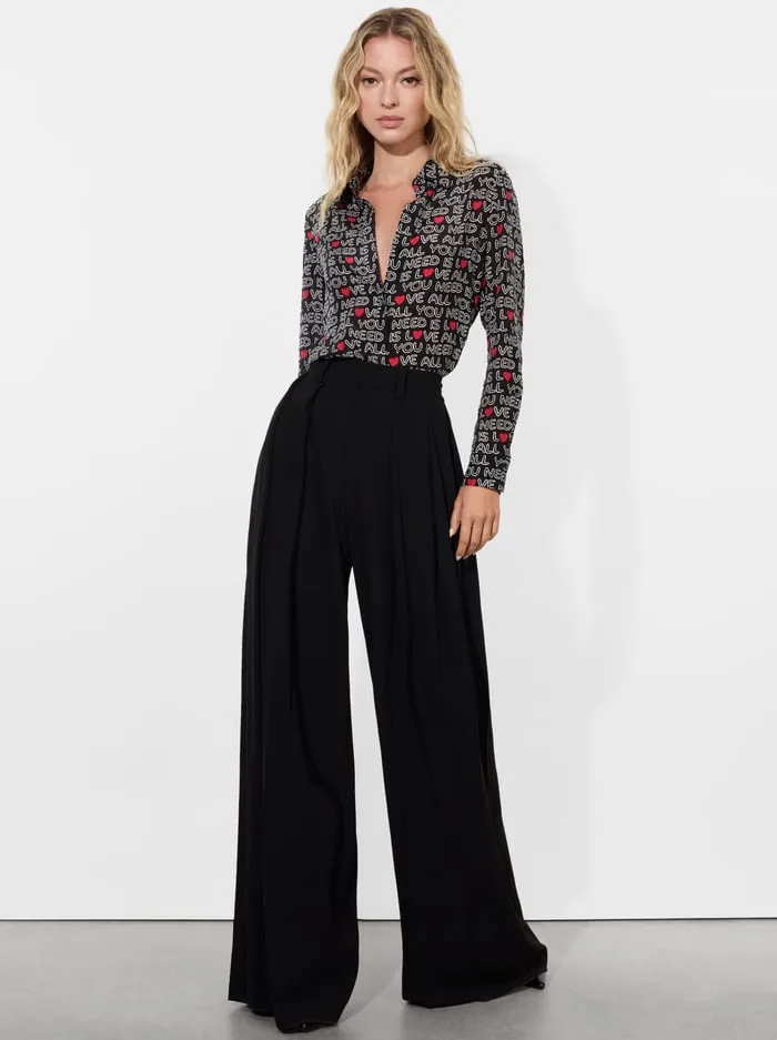 Tops Women Alice Olivia The Beatles Willa Placket Top All You Need Is Love