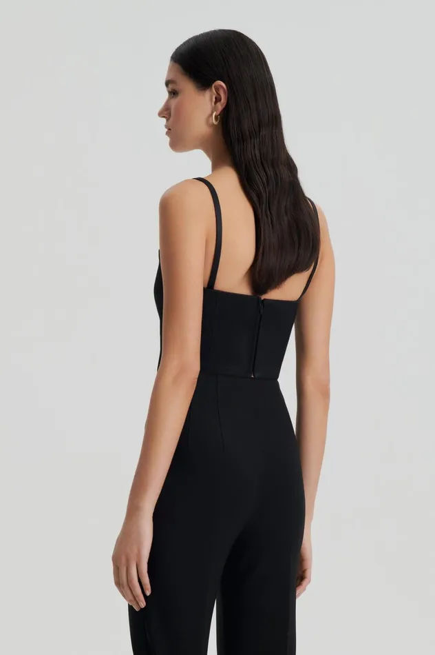 Tops Women Scanlan Theodore SATIN BUSTIER Black Tops Women Scanlan Theodore SATIN BUSTIER Black