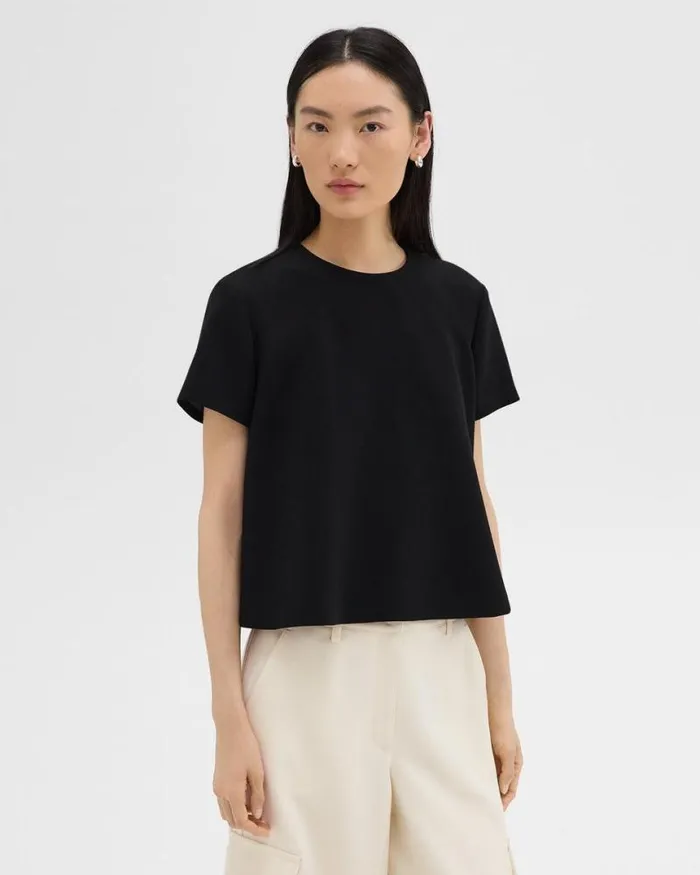 Tops Women Theory ALine Top In Admiral Crepe Black