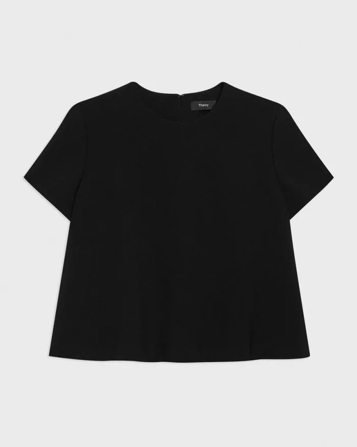 Tops Women Theory ALine Top In Admiral Crepe Black
