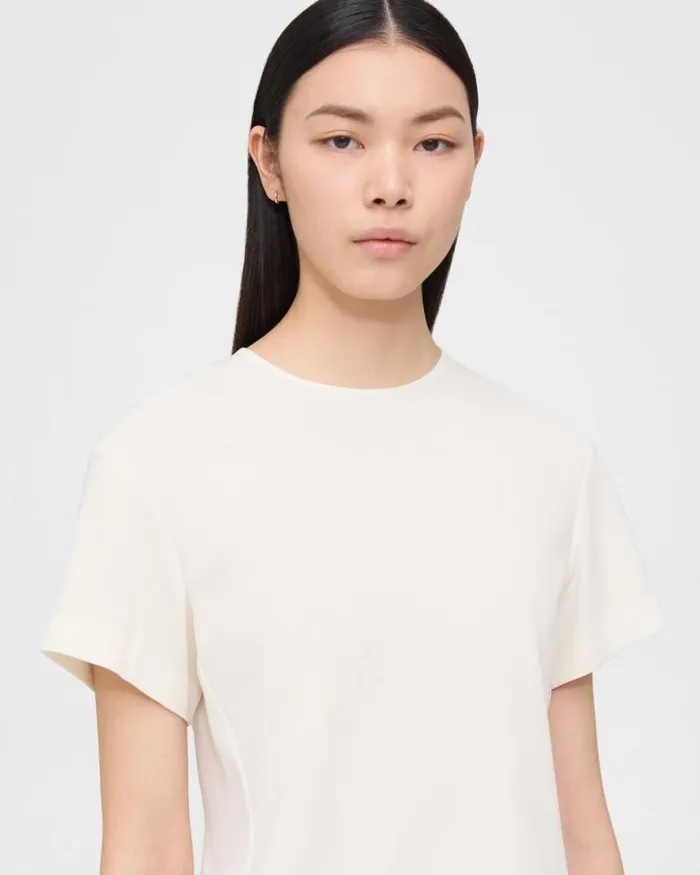 Tops Women Theory Flutter Sleeve Top In Striped Admiral Crepe Rice