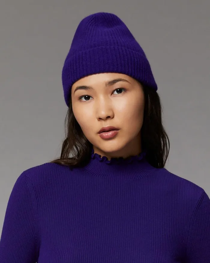 Tote Bags From Future Cuffed Beanie With Small Ribs Winter Purple