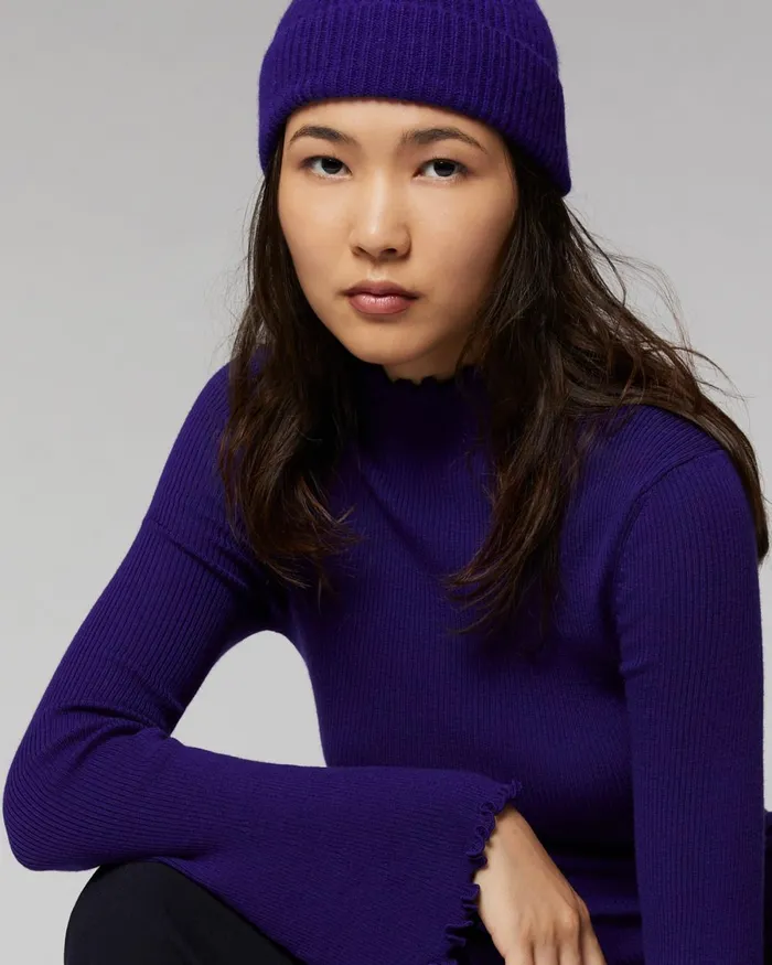 Tote Bags From Future Cuffed Beanie With Small Ribs Winter Purple