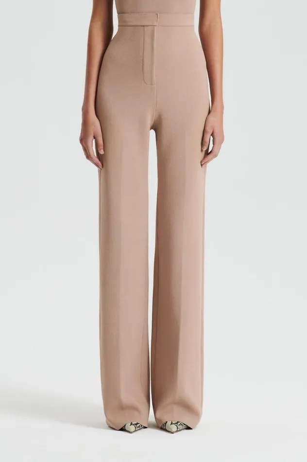 Trousers Women Scanlan Theodore CREPE KNIT TROUSER Oat Trousers Women Scanlan Theodore CREPE KNIT TROUSER Oat