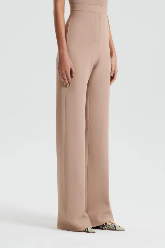 Trousers Women Scanlan Theodore CREPE KNIT TROUSER Oat Trousers Women Scanlan Theodore CREPE KNIT TROUSER Oat