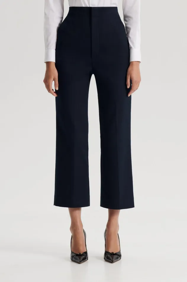 Trousers Women Scanlan Theodore MERCERISED COTTON TROUSER Navy Trousers Women Scanlan Theodore MERCERISED COTTON TROUSER Navy