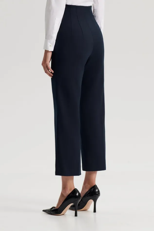 Trousers Women Scanlan Theodore MERCERISED COTTON TROUSER Navy Trousers Women Scanlan Theodore MERCERISED COTTON TROUSER Navy