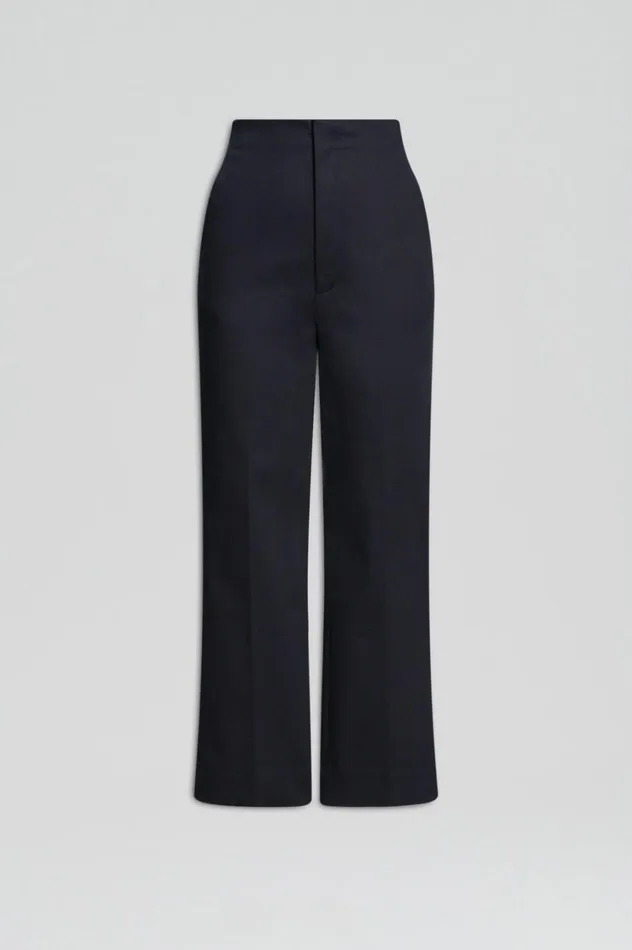 Trousers Women Scanlan Theodore MERCERISED COTTON TROUSER Navy Trousers Women Scanlan Theodore MERCERISED COTTON TROUSER Navy
