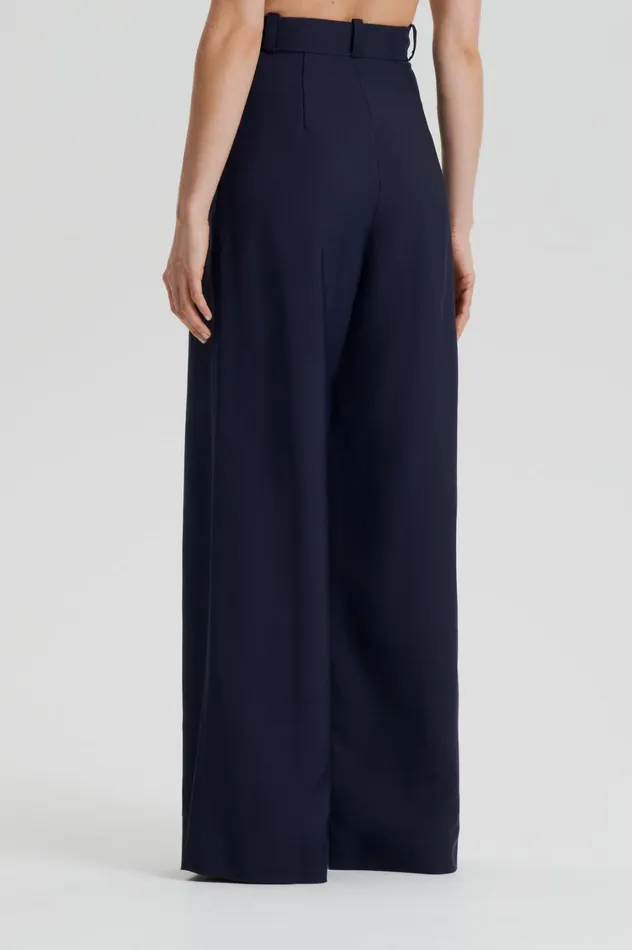 Trousers Women Scanlan Theodore PLEAT DRAPE LEG TROUSER Navy Trousers Women Scanlan Theodore PLEAT DRAPE LEG TROUSER Navy