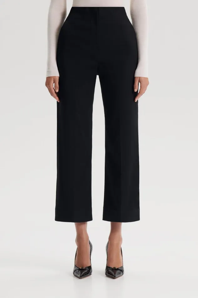 Trousers Women Scanlan Theodore SATEEN CROPPED WIDE LEG TROUSER Black Trousers Women Scanlan Theodore SATEEN CROPPED WIDE LEG TROUSER Black