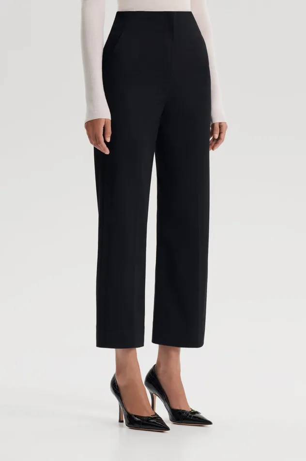 Trousers Women Scanlan Theodore SATEEN CROPPED WIDE LEG TROUSER Black Trousers Women Scanlan Theodore SATEEN CROPPED WIDE LEG TROUSER Black