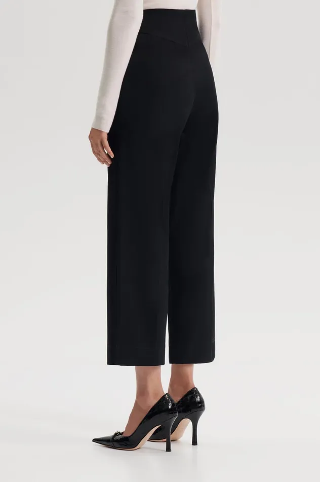 Trousers Women Scanlan Theodore SATEEN CROPPED WIDE LEG TROUSER Black Trousers Women Scanlan Theodore SATEEN CROPPED WIDE LEG TROUSER Black